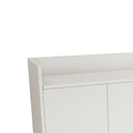 Stylish And Functional 4 Door Storage Cabinet With Square Metal Legs And Particle Board Material,For Living Room And Kitchen,White White Particle Board