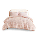 Clip Jacquard Comforter Set Full Pink Polyester