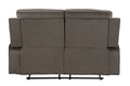 Reclining Transitional Microfiber Fabric Loveseat Brown Foam Fabric