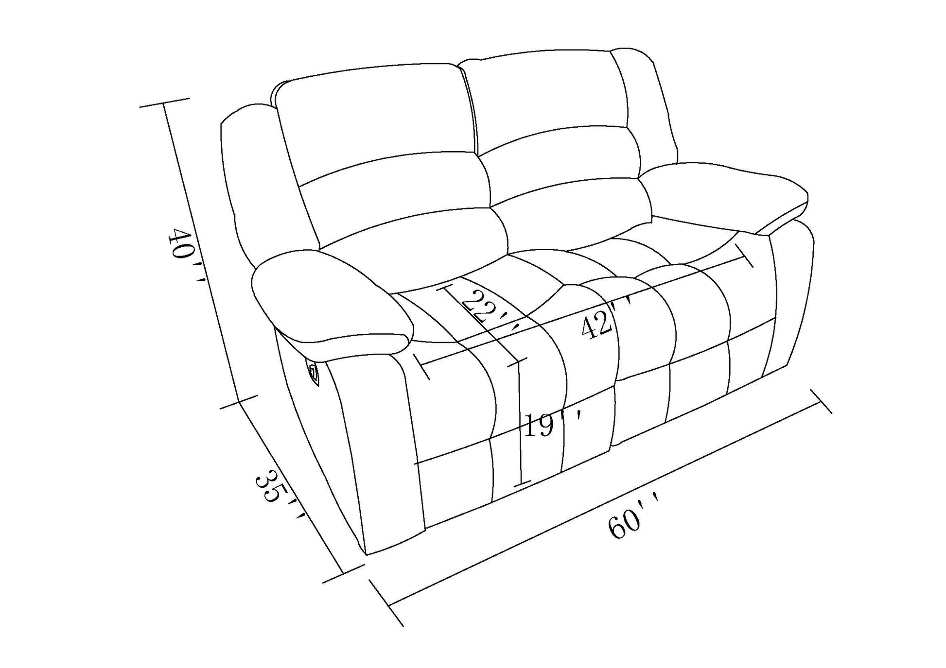 Transitional Microfiber Fabric Upholstered Loveseat Gray Foam Fabric