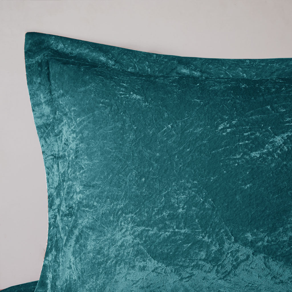 Velvet Duvet Cover Set Twin Teal Polyester