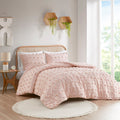 Clip Jacquard Comforter Set Twin Pink Polyester