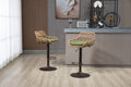 Coolmore Swivel Bar Stools Set Of 2 Adjustable Counter Height Chairs With Footrest For Kitchen, Dining Room 2Pc Set Green Polyester