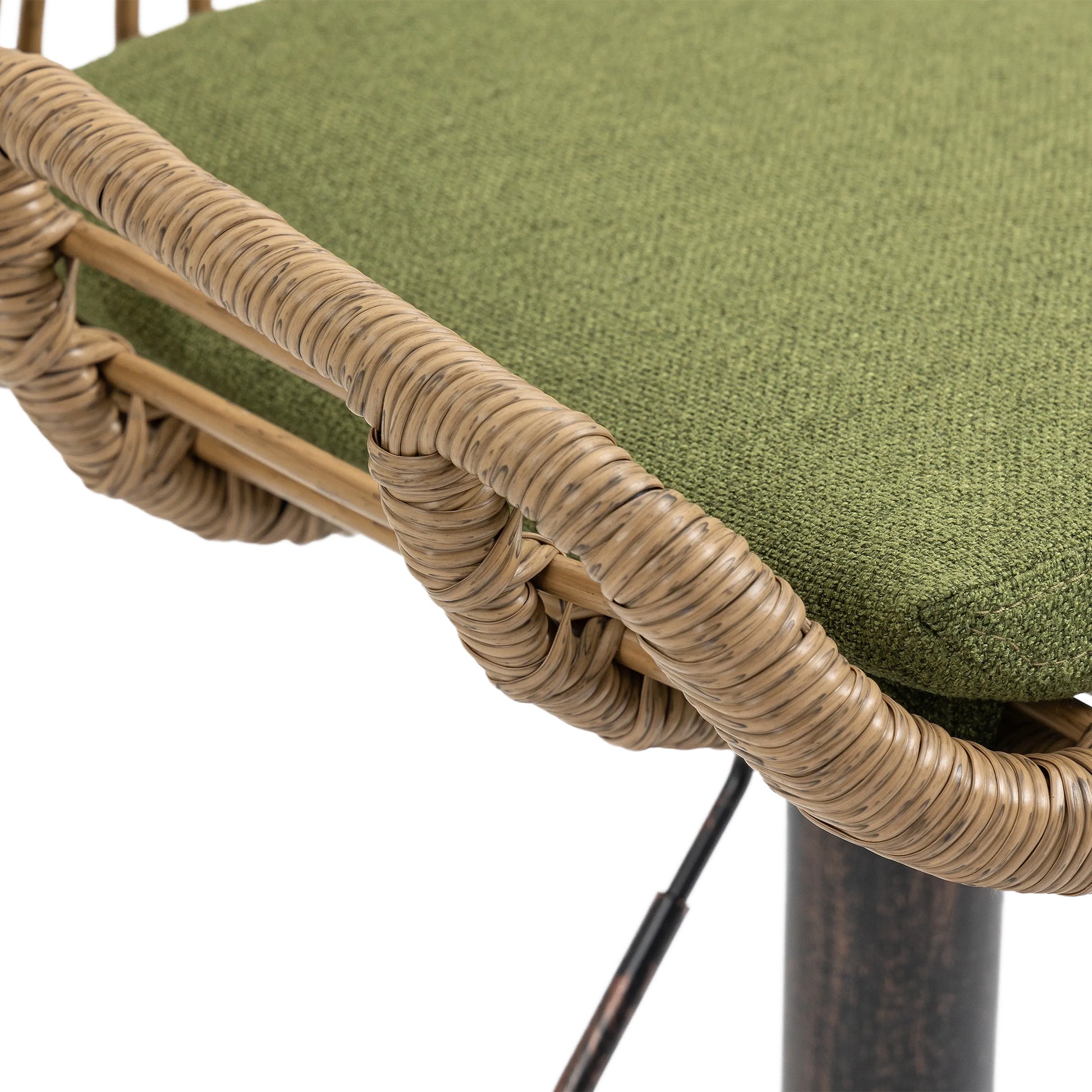 Coolmore Swivel Bar Stools Set Of 2 Adjustable Counter Height Chairs With Footrest For Kitchen, Dining Room 2Pc Set Green Polyester