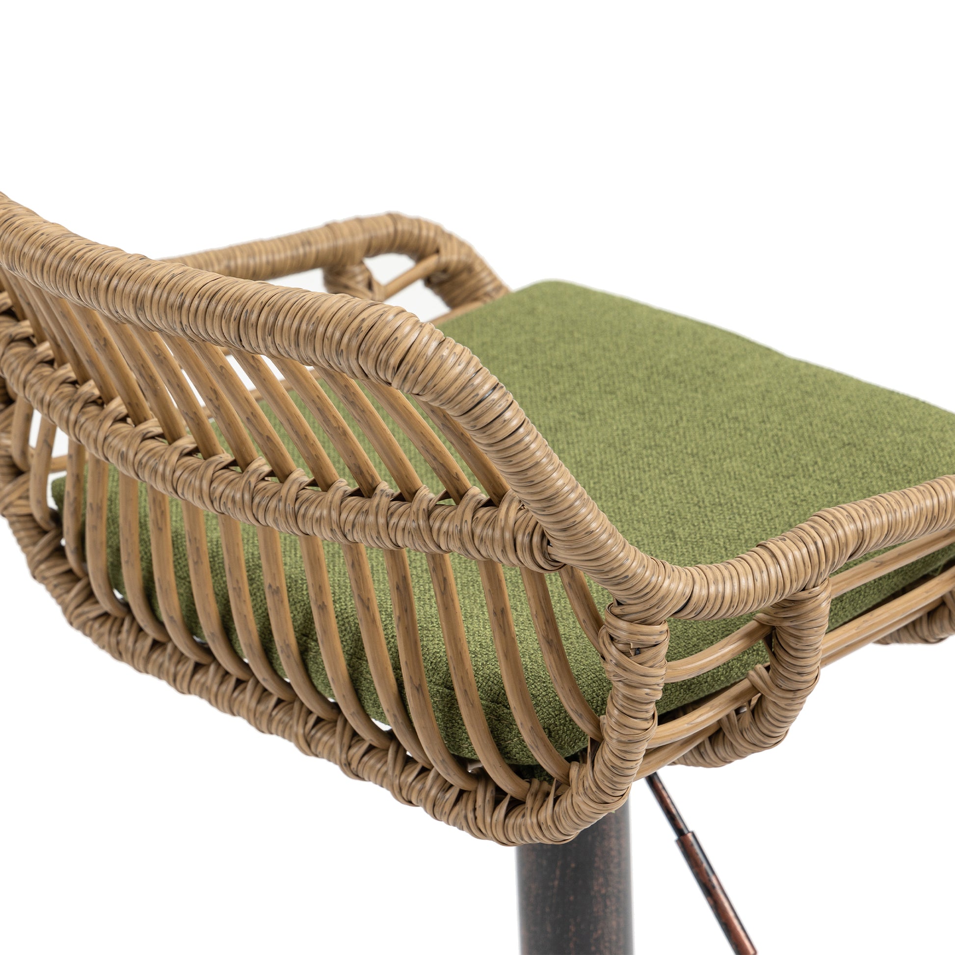 Coolmore Swivel Bar Stools Set Of 2 Adjustable Counter Height Chairs With Footrest For Kitchen, Dining Room 2Pc Set Green Polyester