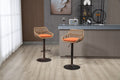 Coolmore Swivel Bar Stools Set Of 2 Adjustable Counter Height Chairs With Footrest For Kitchen, Dining Room 2Pc Set Orange Polyester