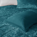 Velvet Duvet Cover Set Twin Teal Polyester