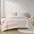 Cotton Cabana Stripe Reversible Comforter Set With Rainbow Reverse Full Pink Cotton