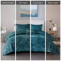 Velvet Duvet Cover Set Twin Teal Polyester