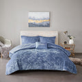 Velvet Comforter Set Twin Blue Polyester