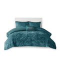 Velvet Duvet Cover Set Twin Teal Polyester