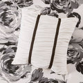 Floral Print Duvet Cover Set King White Black Microfiber