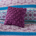 Reversible Quilt Set with Throw Pillows purple-cotton