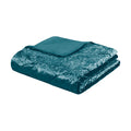 Velvet Duvet Cover Set Twin Teal Polyester