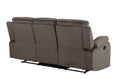 Reclining Transitional Microfiber Fabric Sofa Brown Foam Fabric