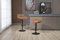 Coolmore Swivel Bar Stools Set Of 2 Adjustable Counter Height Chairs With Footrest For Kitchen, Dining Room 2Pc Set Orange Polyester