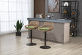 Coolmore Swivel Bar Stools Set Of 2 Adjustable Counter Height Chairs With Footrest For Kitchen, Dining Room 2Pc Set Green Polyester