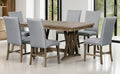 Mid Century Solid Wood 7 Piece Dining Table Set Extendable Kitchen Table Set With Upholstered Chairs And 12