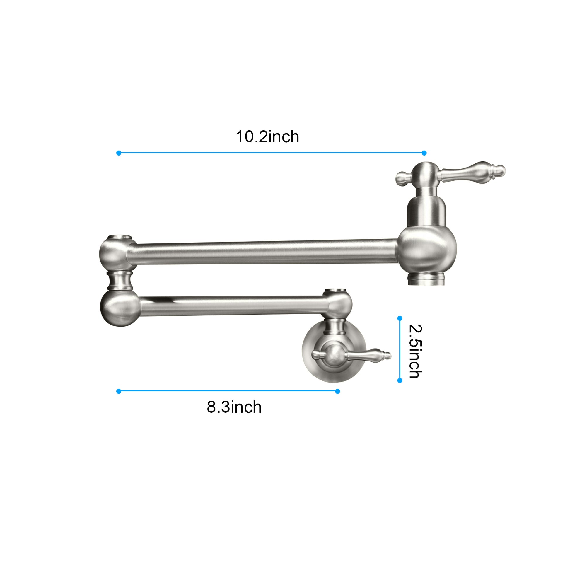 Pot Filler Faucet Wall Mount,Brushed Nickel Finish And Dual Swing Joints Design Pot Filler Faucet Wall Mount,Brushed Nickel Finish And Dual Swing Joints Design