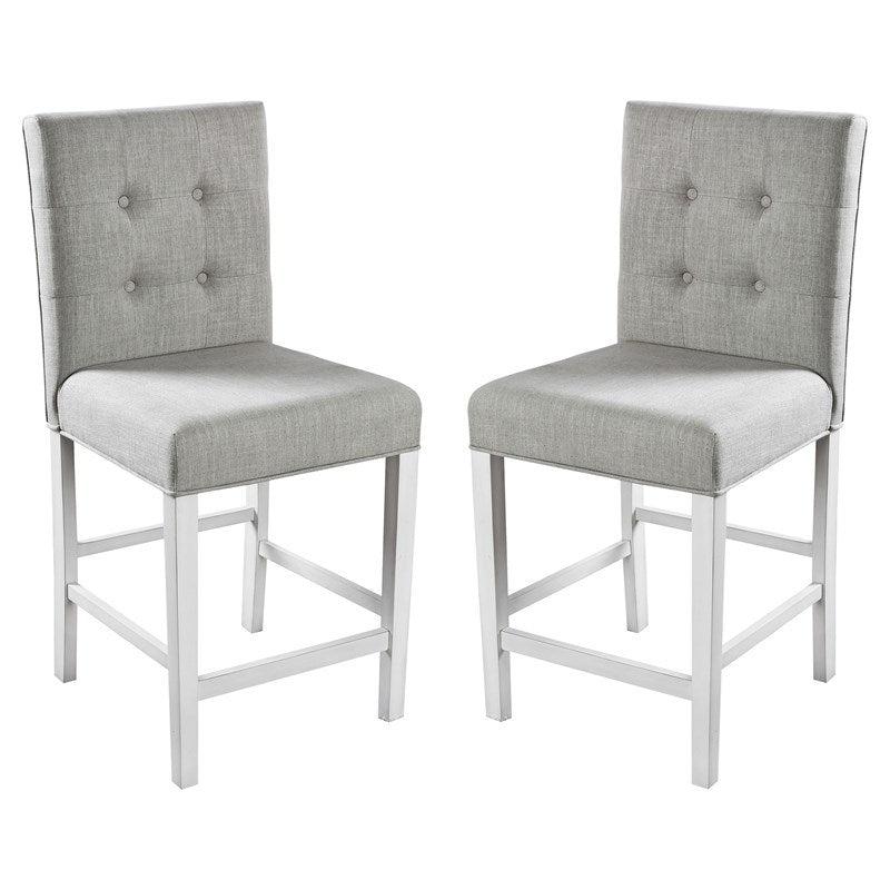 Set of 2pc Counter Height Dining Chairs Antique White antique white-white-dining
