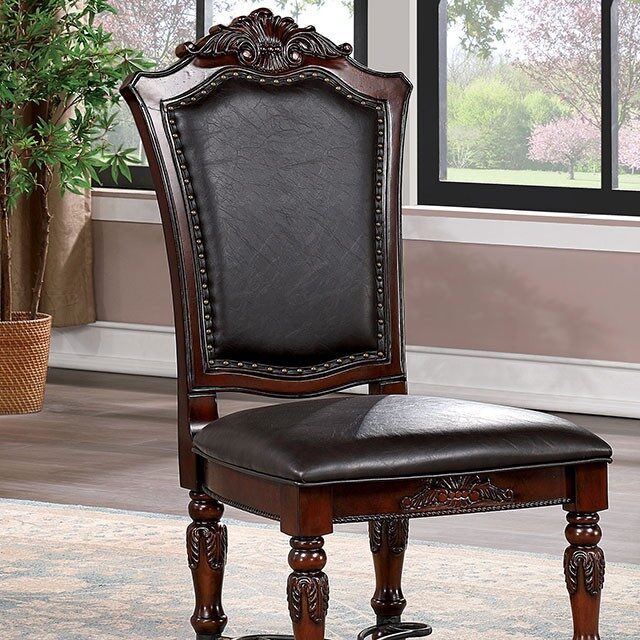 Majestic Traditional Set of 2pcs Side Chairs Brown brown-brown-dining