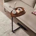 2 Pieces Brown C Shaped Side Table, Small Sofa Table For Small Spaces, Living Room, Bedroom Brown Metal