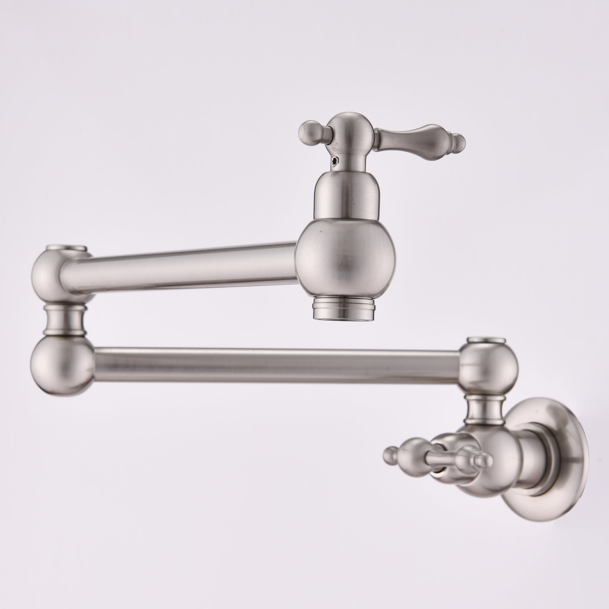 Pot Filler Faucet Wall Mount Brushed Nickel Brass