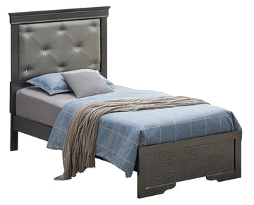 Lorana G6502B Tb2 Twin Bedmetalic Black Box Spring Required Twin Black Bedroom Particle Board