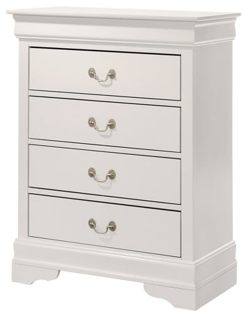 Louis Phillipe G3190 Bc 4 Drawer Chestwhite White Particle Board