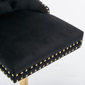 Thick Golden Swivel Velvet Barstools Adjusatble Seat Height From 27 35 Inch, Modern Upholstered Bar Stools With Backs Comfortable Tufted For Home Pub And Kitchen Island Black,Set Of 2 Black Foam Velvet