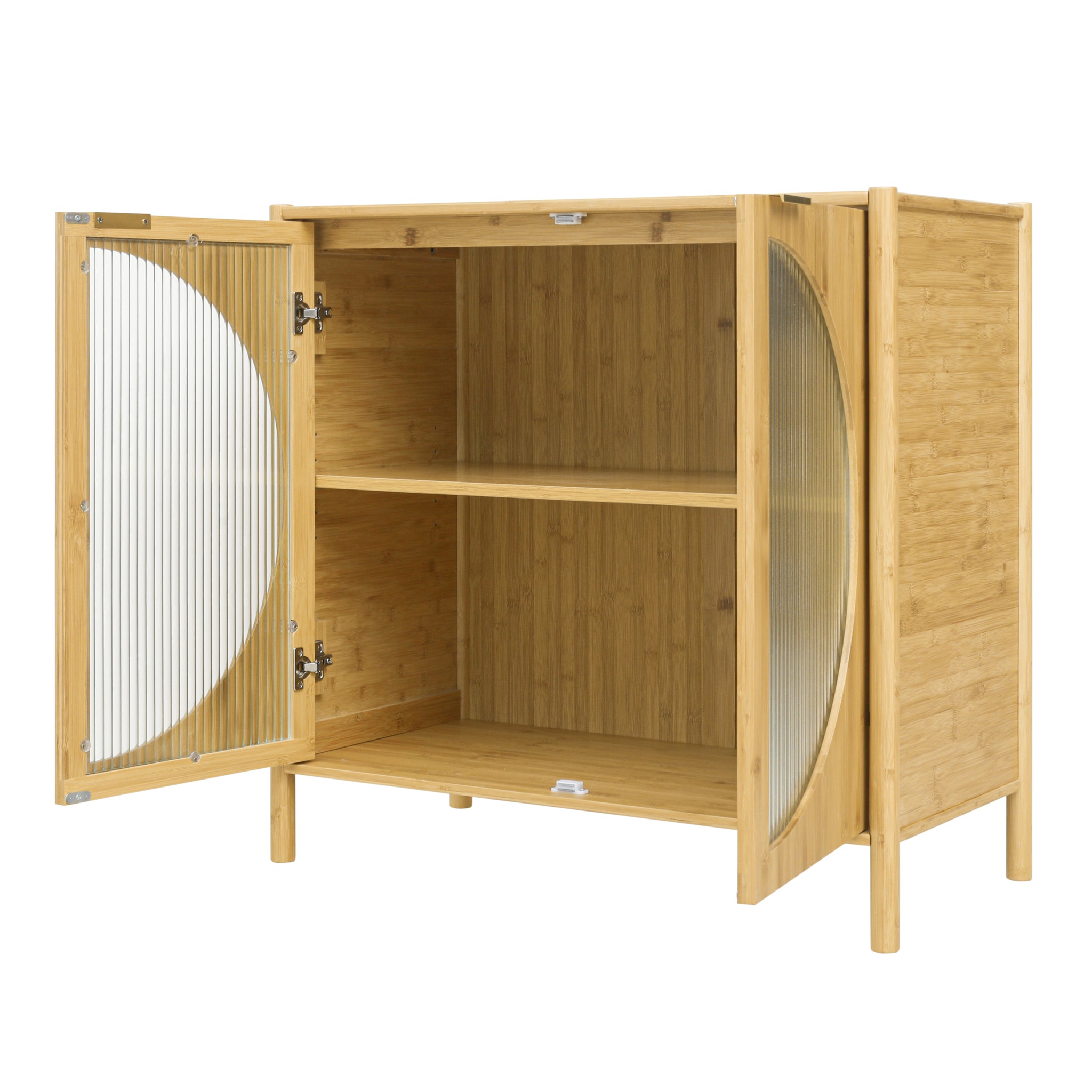 Bamboo 2 door cabinet, Set of 2, Buffet Sideboard natural-bamboo