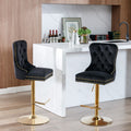 Thick Golden Swivel Velvet Barstools Adjusatble Seat Height From 27 35 Inch, Modern Upholstered Bar Stools With Backs Comfortable Tufted For Home Pub And Kitchen Island Black,Set Of 2 Black Foam Velvet