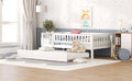 Twin Size Wood Daybed With Trundle And Fence Guardrails, White Twin White Solid Wood Mdf