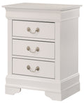 Louis Phillipe G3190 3N 3 Drawer Nightstandwhite White Particle Board