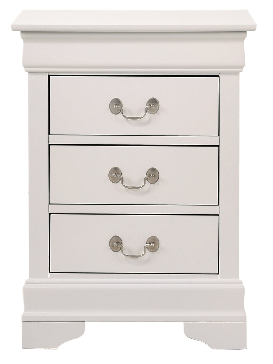 Louis Phillipe G3190 3N 3 Drawer Nightstandwhite White Particle Board