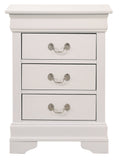 Louis Phillipe G3190 3N 3 Drawer Nightstandwhite White Particle Board