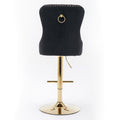 Thick Golden Swivel Velvet Barstools Adjusatble Seat Height From 27 35 Inch, Modern Upholstered Bar Stools With Backs Comfortable Tufted For Home Pub And Kitchen Island Black,Set Of 2 Black Foam Velvet