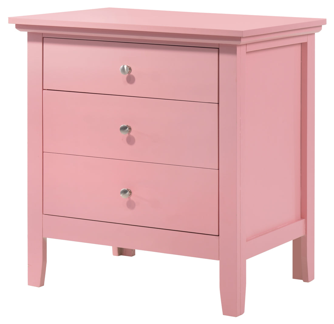 Hammond G5404 N 3 Drawer Nightstandpink Pink Particle Board