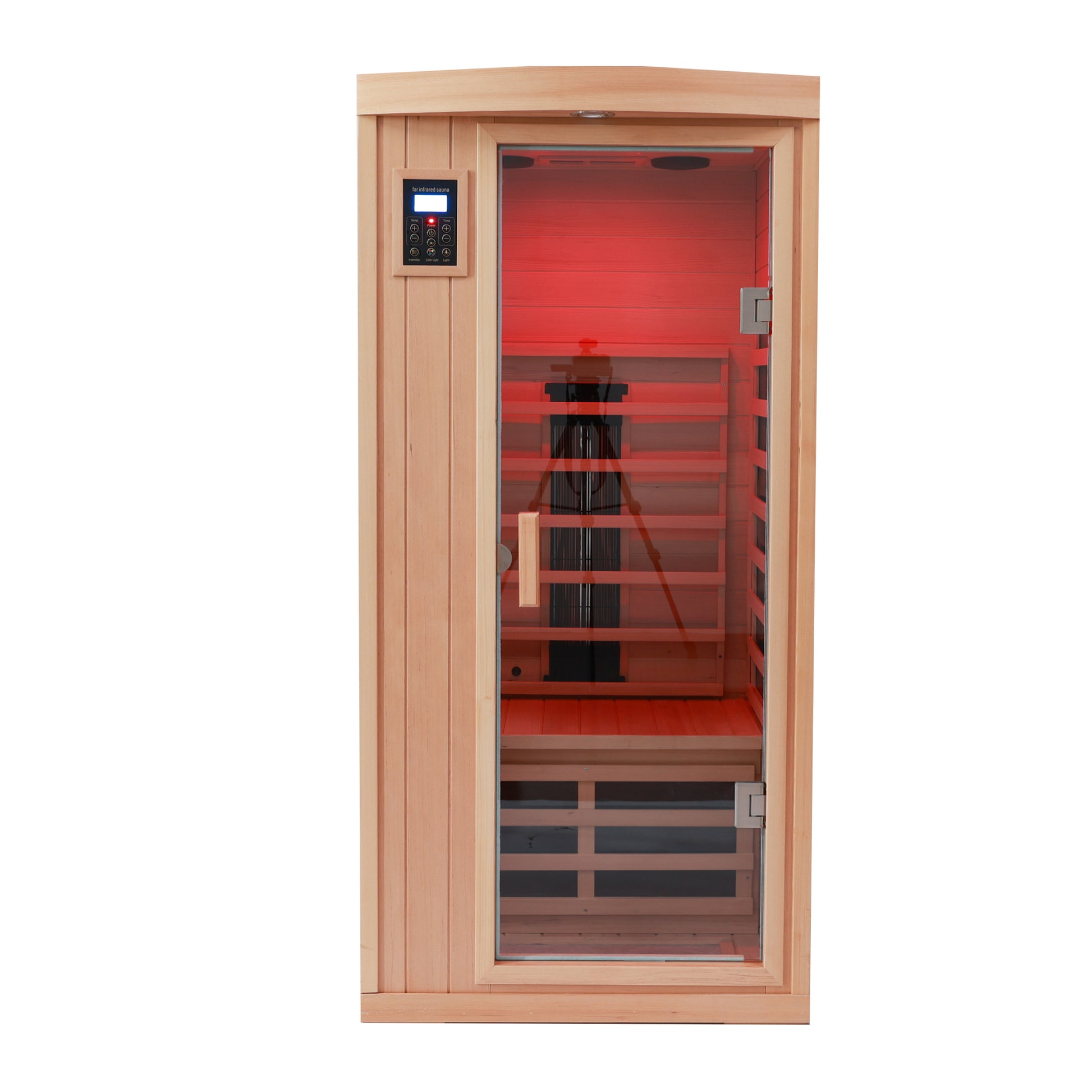 One person hemlock sauna room Far infrared plus