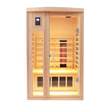 Two Person Hemlock Far Infrared Heating Sauna With Reading Lights Colored Lights Bluetooth External Lights Natural Wood Solid Wood