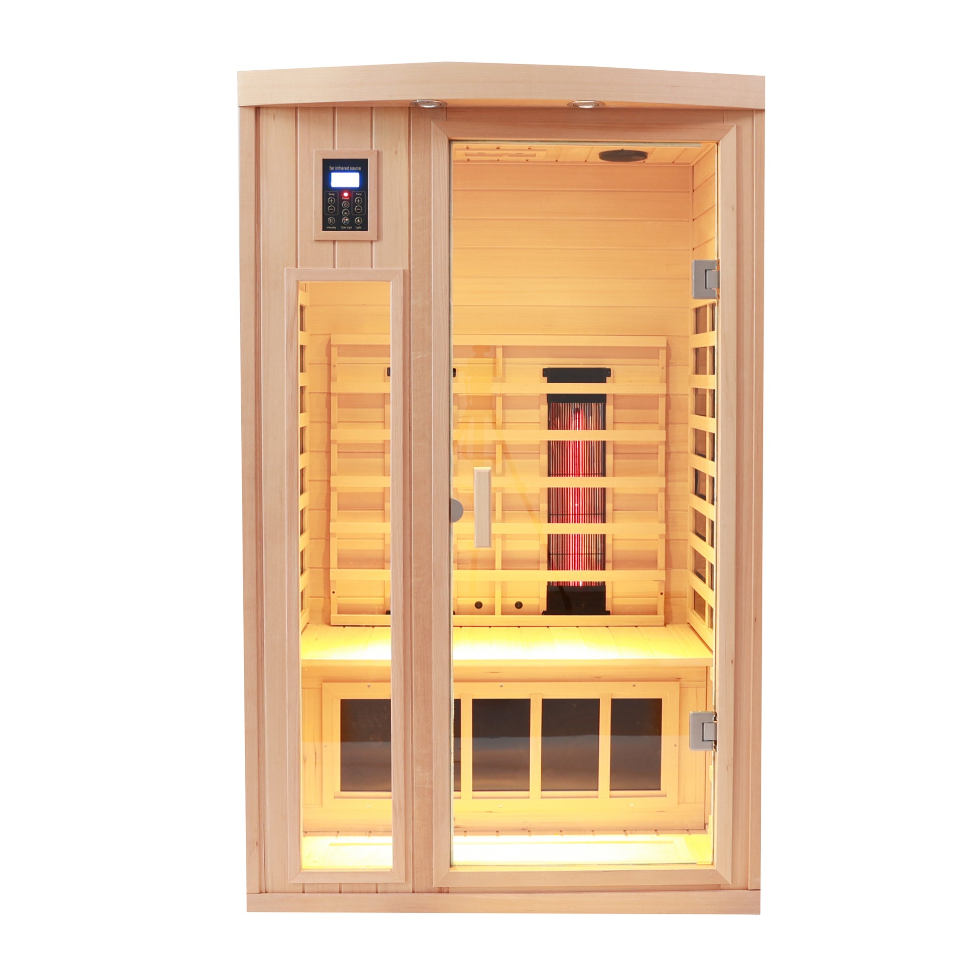 Two person hemlock far infrared heating sauna