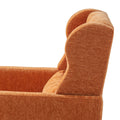 Modern Accent Chair,Chenille Arm Chairs For Living Room,Upholstered Mordern Armchair,Comfy Soft Padded Lounge Chair In Small Space, Bedroom, W Pillow, Solid Wood Leg Orange Orange Light Brown Primary Living Space Modern Rubberwood Foam Chenille