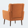 Modern Accent Chair,Chenille Arm Chairs For Living Room,Upholstered Mordern Armchair,Comfy Soft Padded Lounge Chair In Small Space, Bedroom, W Pillow, Solid Wood Leg Orange Orange Light Brown Primary Living Space Modern Rubberwood Foam Chenille