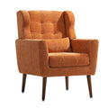 Modern Accent Chair,Chenille Arm Chairs For Living Room,Upholstered Mordern Armchair,Comfy Soft Padded Lounge Chair In Small Space, Bedroom, W Pillow, Solid Wood Leg Orange Orange Light Brown Primary Living Space Modern Rubberwood Foam Chenille