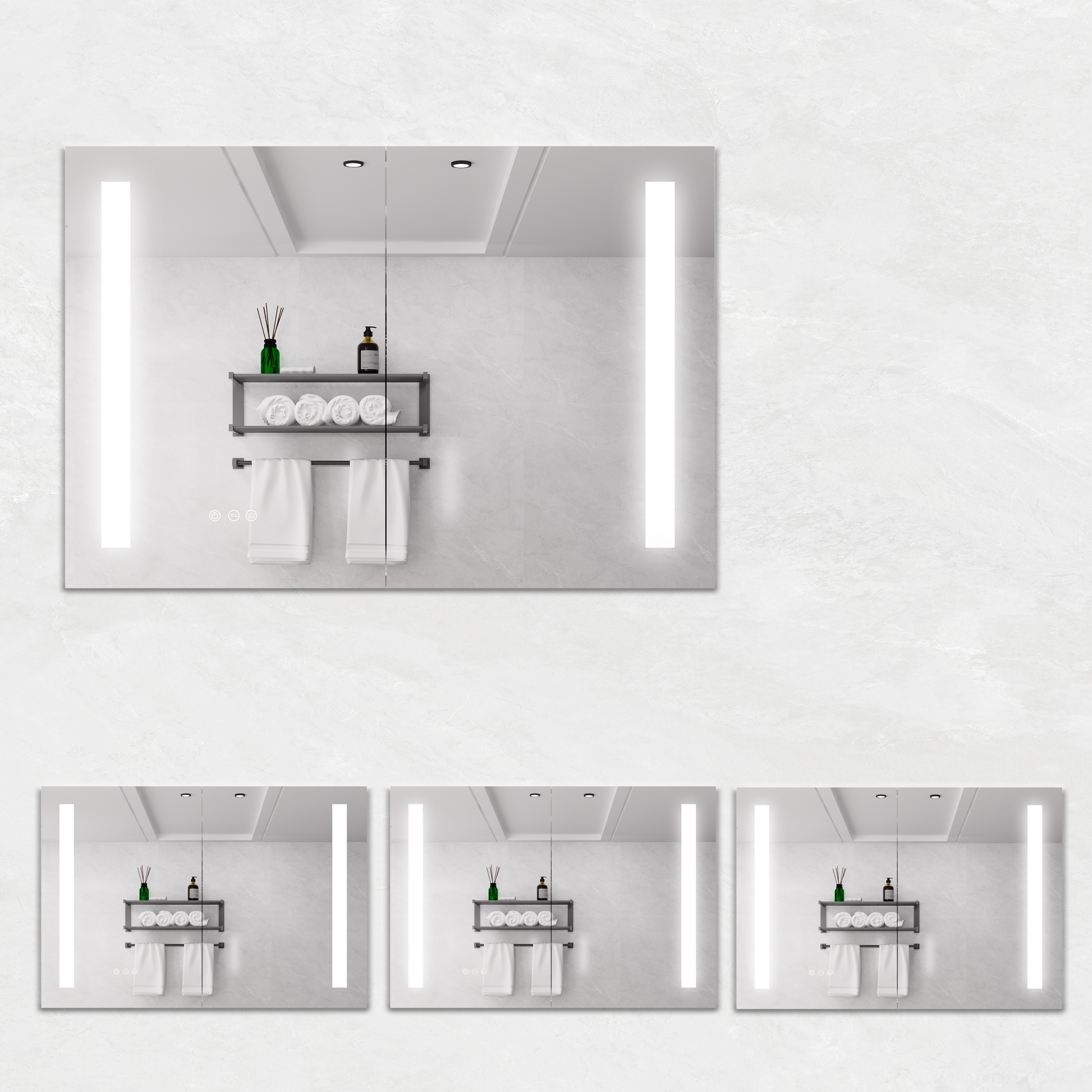 Bathroom Medicine Cabinet with Lights, 36 24 Inch LED mirror included-bathroom-powder