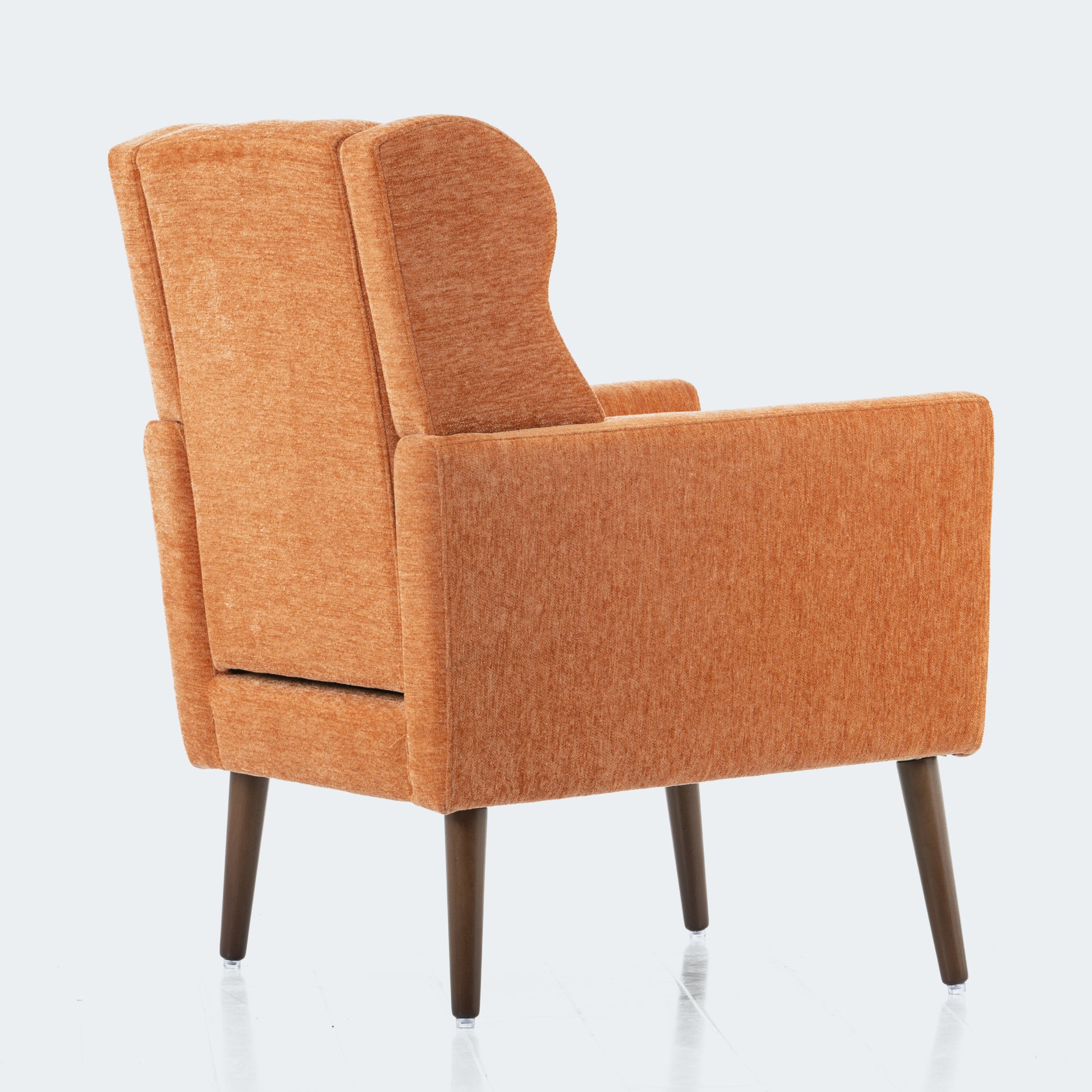 Modern Accent Chair,Chenille Arm Chairs For Living Room,Upholstered Mordern Armchair,Comfy Soft Padded Lounge Chair In Small Space, Bedroom, W Pillow, Solid Wood Leg Orange Orange Light Brown Primary Living Space Modern Rubberwood Foam Chenille