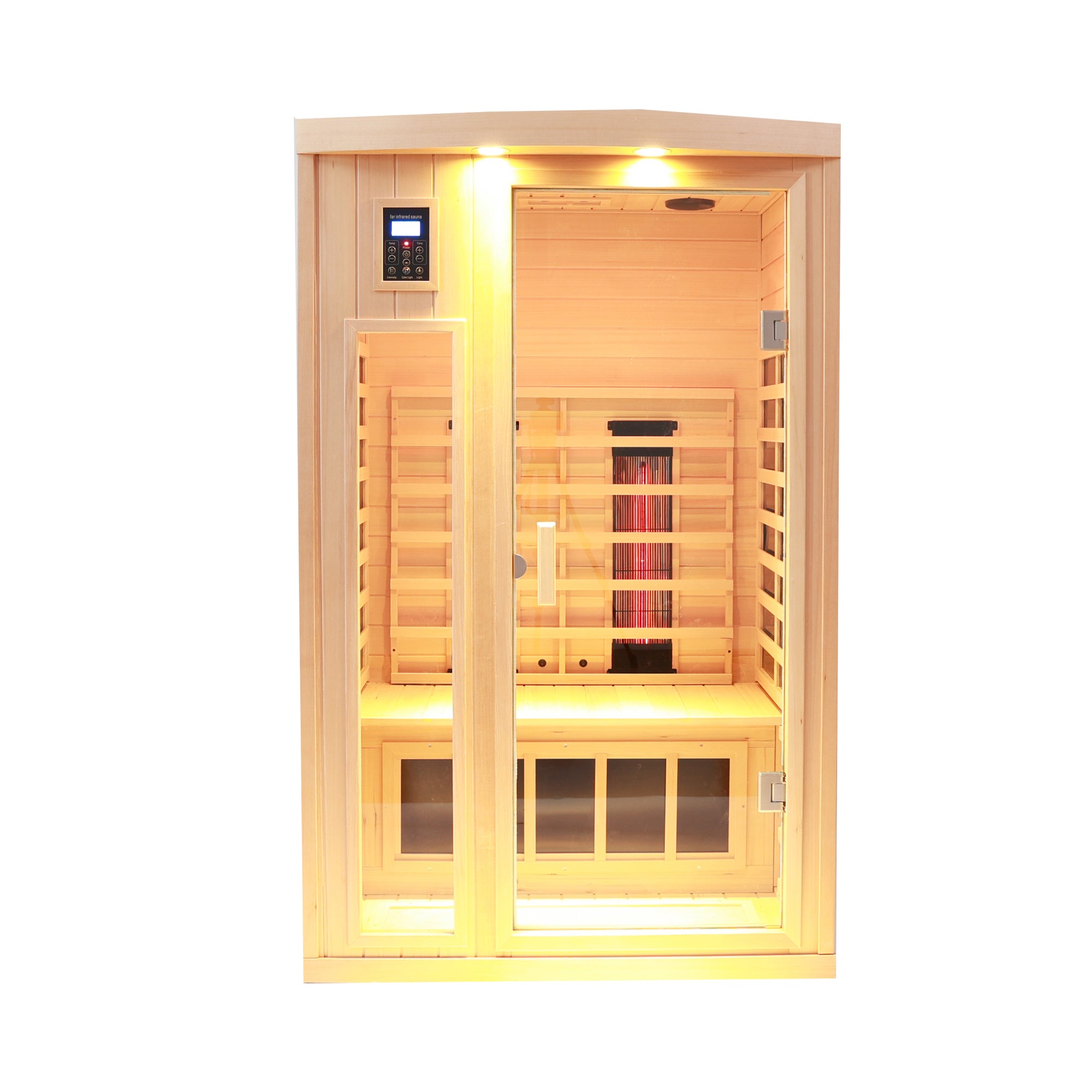 Two person hemlock far infrared heating sauna