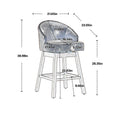 Coolmore Bar Stools Set Of 2 Counter Height Chairs With Footrest For Kitchen, Dining Room And 360 Degree Swivel Apricot Pu Pu Leather