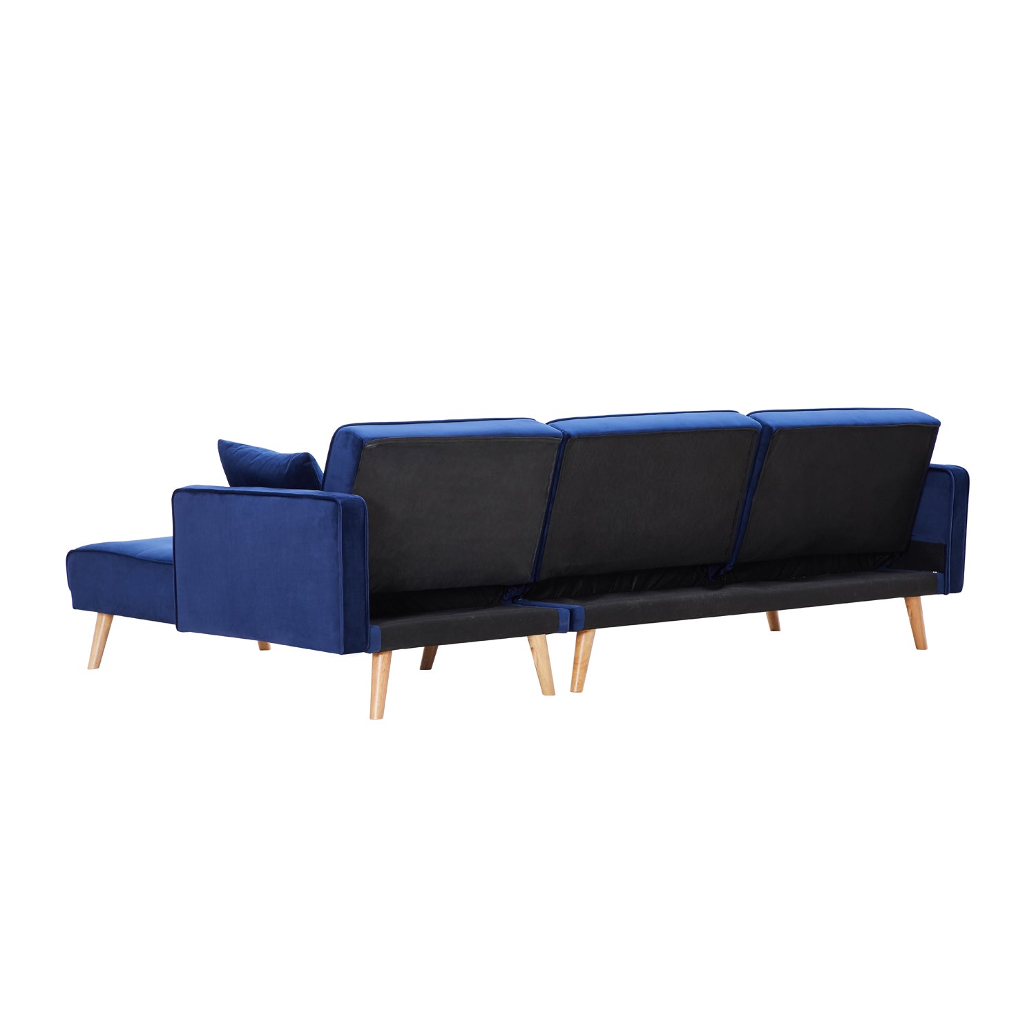 Bule Right Noble Concubine Variable Bed Sofa Living Room Folding Sofa,Right Noble Concubine Blue Foam Velvet 4 Seat