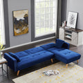 Bule Right Noble Concubine Variable Bed Sofa Living Room Folding Sofa,Right Noble Concubine Blue Foam Velvet 4 Seat